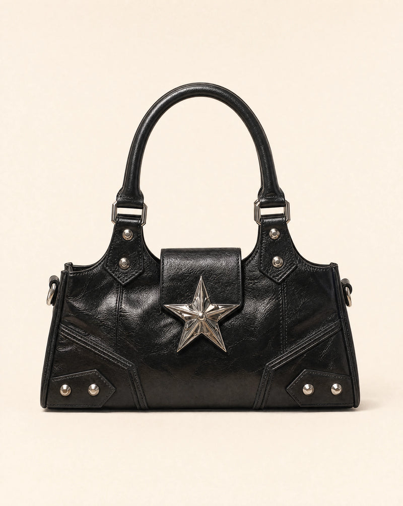 Y2K Grunge Star Detail Black Bucket Bag – MAUVSTUDIO®