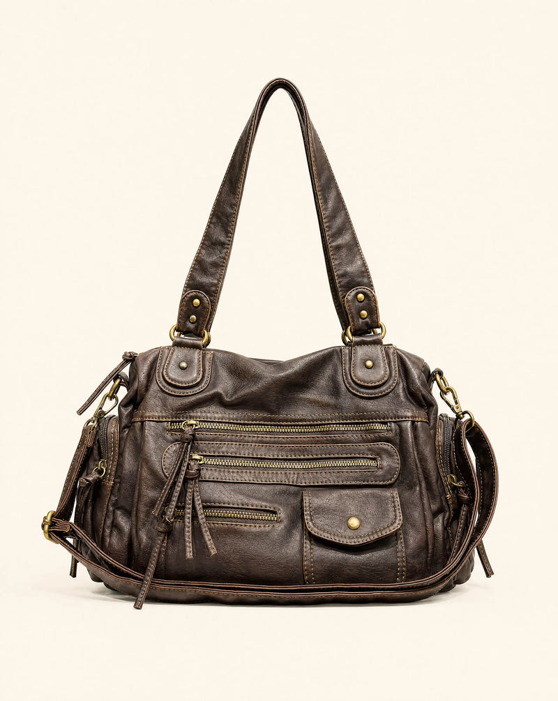Y2K Vintage Moto Shoulder Bag Faux Leather – MAUVSTUDIO®